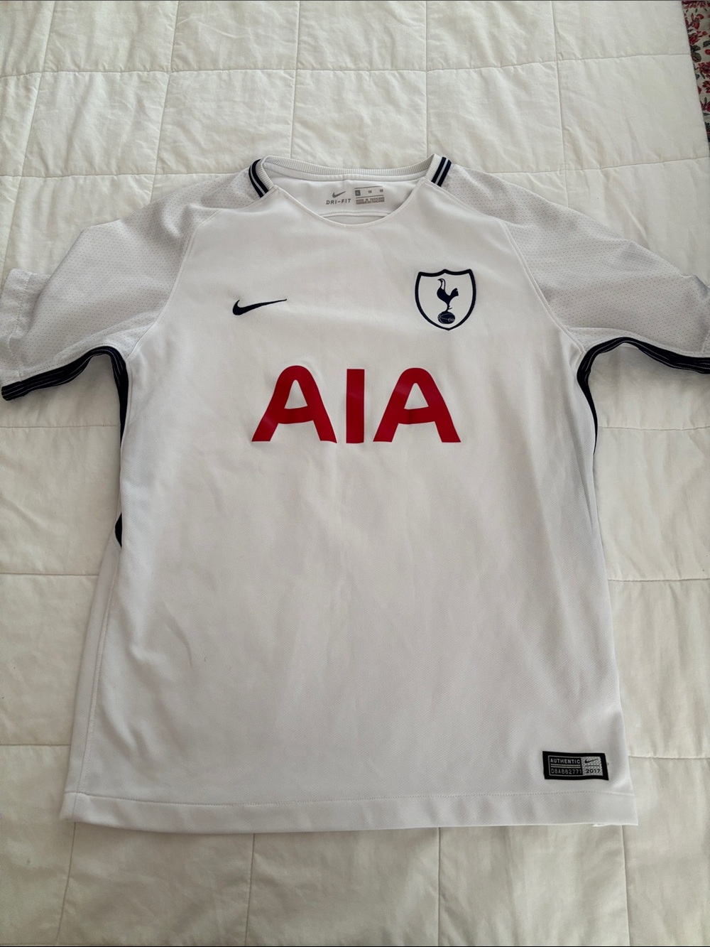 Nike White Tottenham Hotspur Home Jersey with Red AIA Youth XL